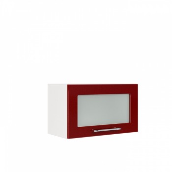 Бруклин ШВГС 600 Шкаф верхний горизонтальный со стеклом (Бетон белый/корпус Белый) в Красноглинном - krasnoglinnoe.mebel54.com | фото
