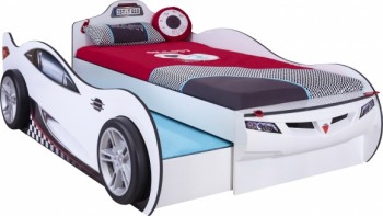 CARBED Кровать-машина Coupe с выдвижной кроватью White 20.03.1310.00 в Красноглинном - krasnoglinnoe.mebel54.com | фото