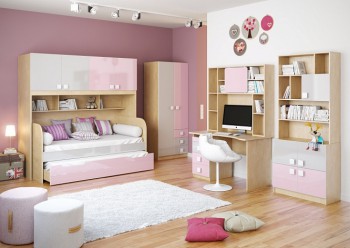 Детская комната Грэйси (Розовый/Серый/корпус Клен) в Красноглинном - krasnoglinnoe.mebel54.com | фото