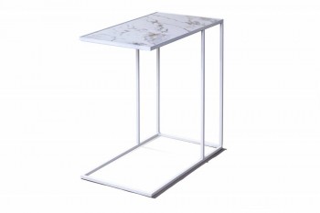 Журнальный столик Stone 018 (Прямоугольный) Металл/Керамика 500 Белый в Красноглинном - krasnoglinnoe.mebel54.com | фото