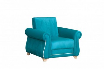 Кресло для отдыха "Порто" (велюр киви бирюза / микровельвет крем) в Красноглинном - krasnoglinnoe.mebel54.com | фото