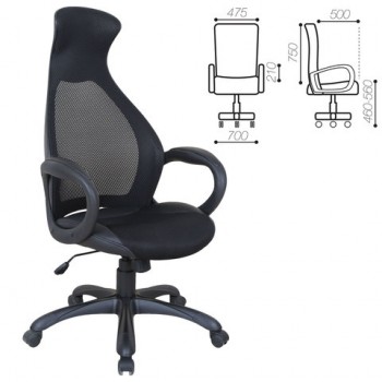 Кресло офисное BRABIX Genesis EX-517 (черное) в Красноглинном - krasnoglinnoe.mebel54.com | фото