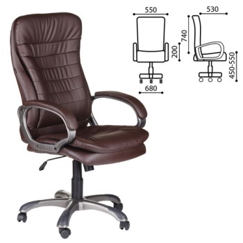 Кресло офисное BRABIX Omega EX-589 (коричневое) в Красноглинном - krasnoglinnoe.mebel54.com | фото