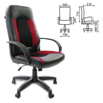 Кресло офисное BRABIX Strike EX-525 (черно-красный) в Красноглинном - krasnoglinnoe.mebel54.com | фото