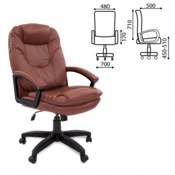 Кресло офисное BRABIX Trend EX-568 (коричневый) в Красноглинном - krasnoglinnoe.mebel54.com | фото