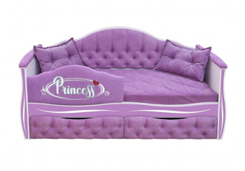 Кровать 160 серии Иллюзия 2 ящика 67 Светло-фиолетовый (подушки/мягкий бортик) в Красноглинном - krasnoglinnoe.mebel54.com | фото
