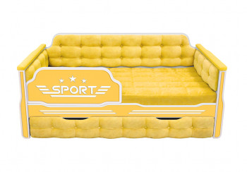 Кровать 180 серии Спорт 1 ящик 74 Жёлтый (мягкие боковые накладки) в Красноглинном - krasnoglinnoe.mebel54.com | фото
