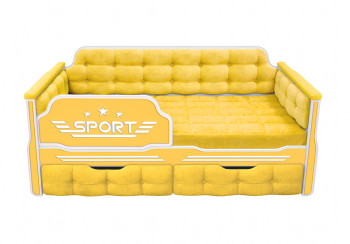 Кровать 180 серии Спорт 2 ящика 74 Жёлтый (мягкие боковые накладки) в Красноглинном - krasnoglinnoe.mebel54.com | фото