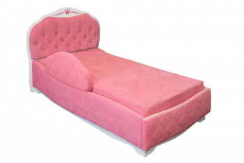 Кровать 190 Гармония Lux 36 Розовый (мягкий бортик) в Красноглинном - krasnoglinnoe.mebel54.com | фото