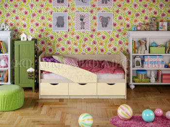 Кровать Бабочки 1,6м (Ваниль матовый) в Красноглинном - krasnoglinnoe.mebel54.com | фото
