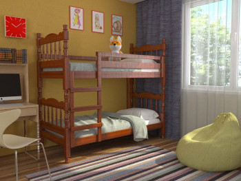 Кровать двухъярусная Соня из массива сосны 800*1890 Орех в Красноглинном - krasnoglinnoe.mebel54.com | фото