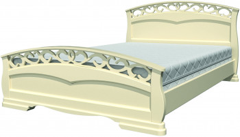 Кровать Грация-1 из массива сосны 1600*2000 Слоновая кость в Красноглинном - krasnoglinnoe.mebel54.com | фото