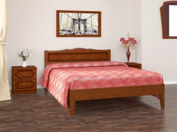 Кровать Карина-7 из массива сосны 1200*2000 Орех в Красноглинном - krasnoglinnoe.mebel54.com | фото