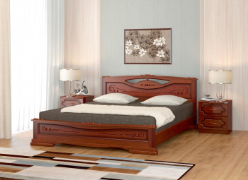 Кровать Карина-7 из массива сосны 1400*2000 Орех в Красноглинном - krasnoglinnoe.mebel54.com | фото