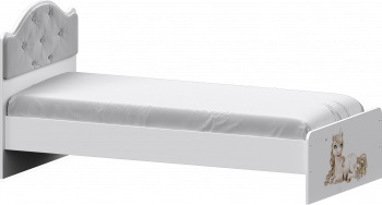 Кровать Каспер с мягкой спинкой и фотопечатью (800х1900) Белый в Красноглинном - krasnoglinnoe.mebel54.com | фото