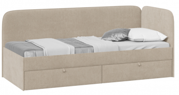 Кровать «Молли» с мягкой обивкой (900) тип 1 (Микровелюр Scandi Cream 03) в Красноглинном - krasnoglinnoe.mebel54.com | фото