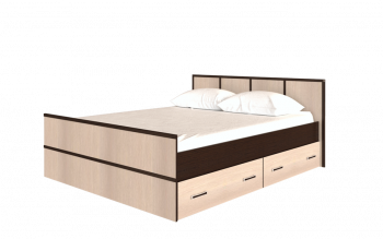 Кровать Сакура с настилом и ящиками 1,4 (Венге/Лоредо) в Красноглинном - krasnoglinnoe.mebel54.com | фото