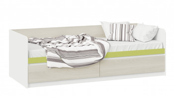 Кровать «Сканди» с 2 ящиками Дуб Гарден/Белый/Зеленый в Красноглинном - krasnoglinnoe.mebel54.com | фото