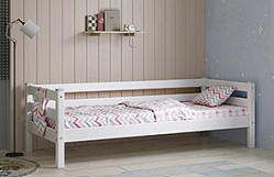 Кровать Соня Вариант 2 с задней защитой Белый полупрозрачный в Красноглинном - krasnoglinnoe.mebel54.com | фото
