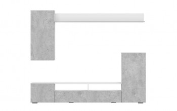Мебель для гостиной МГС 4 (Белый/Цемент светлый) в Красноглинном - krasnoglinnoe.mebel54.com | фото