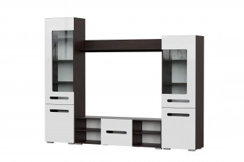 Мебель для гостиной МГС 6 (Исполнение 1/Венге/Белый глянец) в Красноглинном - krasnoglinnoe.mebel54.com | фото