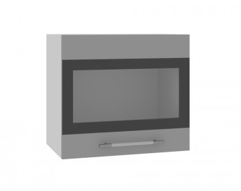 Ройс ВПГСФ 500 Шкаф верхний горизонтальный со стеклом с фотопечатью высокий (Графит софт/корпус Серый) в Красноглинном - krasnoglinnoe.mebel54.com | фото