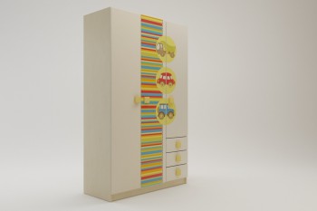 Шкаф 3-х створчатый с ящиками Клаксон (Бежевый/корпус Клен) в Красноглинном - krasnoglinnoe.mebel54.com | фото
