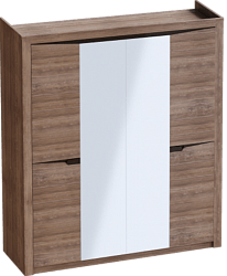Шкаф четырехдверный Соренто с комплектом полок (3 шт)Дуб стирлинг/Кофе структурный матовый в Красноглинном - krasnoglinnoe.mebel54.com | фото