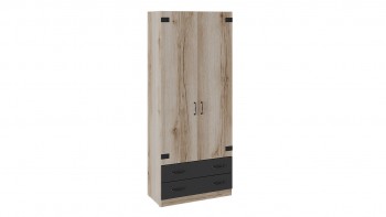 Шкаф для одежды комбинированный «Окланд» (Фон Черный/Дуб Делано) в Красноглинном - krasnoglinnoe.mebel54.com | фото