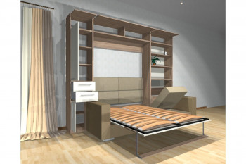 Шкаф-кровать с диваном Каролина в Красноглинном - krasnoglinnoe.mebel54.com | фото