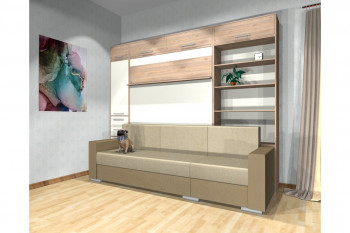 Шкаф-кровать с диваном Каролина в Красноглинном - krasnoglinnoe.mebel54.com | фото