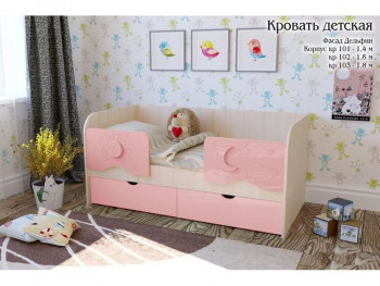Соня Кровать детская 2 ящика 1.8 Розовый глянец в Красноглинном - krasnoglinnoe.mebel54.com | фото
