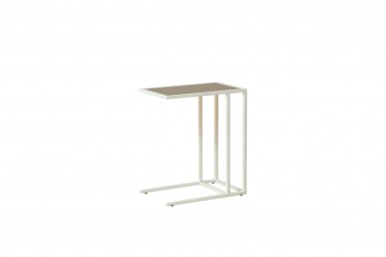 Стол приставной Скандик 42.24 (со стеклом) (металл: белый) в Красноглинном - krasnoglinnoe.mebel54.com | фото