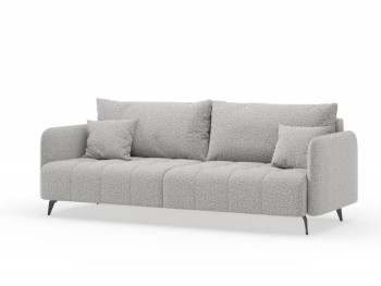 Валериан диван трёхместный прямой Светло-серый, ткань RICO FLEX 108 в Красноглинном - krasnoglinnoe.mebel54.com | фото